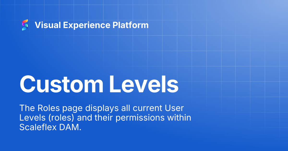 Custom Levels | Visual Experience Platform