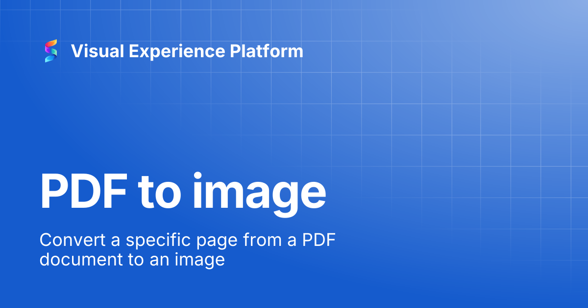 PDF to image | Visual Experience Platform